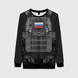 Свитшот женский Бронежилет спецназ - армия России, цвет: 3D-черный
