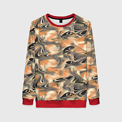 Свитшот женский Абстракция - закрученный узор, цвет: 3D-красный