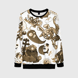Свитшот женский Растения против зомби в бежевых тонах, цвет: 3D-черный