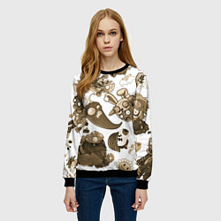 Свитшот женский Растения против зомби в бежевых тонах, цвет: 3D-черный — фото 2