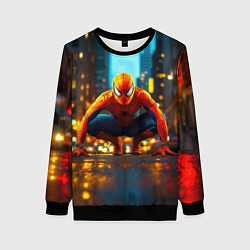 Женский свитшот Человек паук на старте