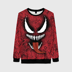 Свитшот женский Веном красный и черный симбиот, цвет: 3D-черный