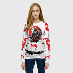 Свитшот женский Кодекс самурая ниндзя, цвет: 3D-белый — фото 2