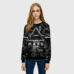 Свитшот женский 30 Seconds to Mars - poster, цвет: 3D-черный — фото 2