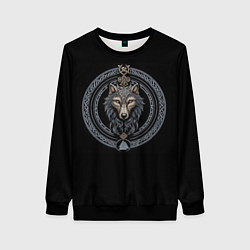 Женский свитшот Волк - талисман с символикой