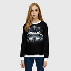 Свитшот женский Metallica thrash metal - gesture, цвет: 3D-белый — фото 2