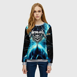 Свитшот женский Neon glow - Metallica, цвет: 3D-меланж — фото 2