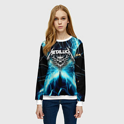 Свитшот женский Neon glow - Metallica, цвет: 3D-белый — фото 2