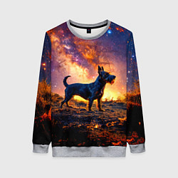 Женский свитшот Скотч-терьер в космосе