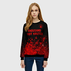 Свитшот женский Thousand Foot Krutch - red gradient посередине, цвет: 3D-черный — фото 2