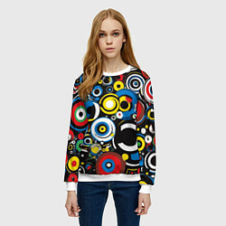 Свитшот женский Абстракция геометрическая, цвет: 3D-белый — фото 2