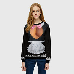 Свитшот женский Костюм горничной няни с красивой грудью, цвет: 3D-черный — фото 2