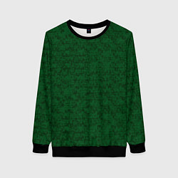 Свитшот женский Тёмно-зелёный текстурированный, цвет: 3D-черный