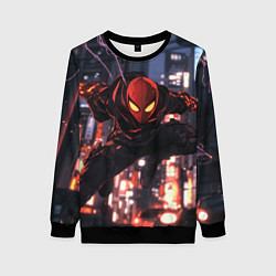 Женский свитшот Человек паук в черном