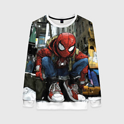 Женский свитшот Человек-паук в больших кедах