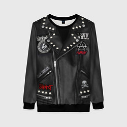 Свитшот женский Косуха с нашивками Slipknot, цвет: 3D-черный