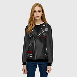 Свитшот женский Косуха с нашивками Slipknot, цвет: 3D-черный — фото 2