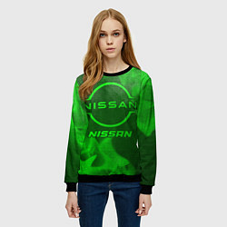 Свитшот женский Nissan - green gradient, цвет: 3D-черный — фото 2