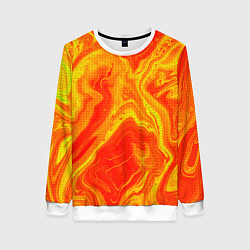 Свитшот женский Огненный жёлто-красный, цвет: 3D-белый