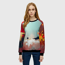 Свитшот женский Сюрреалистичная абстракция, цвет: 3D-черный — фото 2
