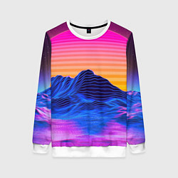 Свитшот женский Неоновый закат, цвет: 3D-белый