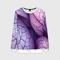 Свитшот женский Прожилки экзотического растения, цвет: 3D-белый
