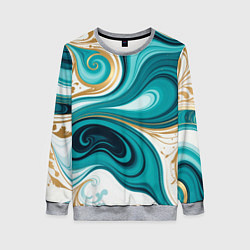 Свитшот женский Бирюза и золото, цвет: 3D-меланж