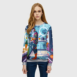 Свитшот женский Здоровое питание, цвет: 3D-меланж — фото 2