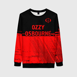 Свитшот женский Ozzy Osbourne - red gradient посередине, цвет: 3D-черный