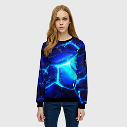 Свитшот женский Синие плиты лед, цвет: 3D-черный — фото 2