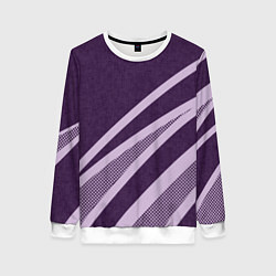 Свитшот женский Фиолетовый абстрактный с полосой, цвет: 3D-белый