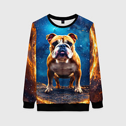 Женский свитшот Бульдог в космосе