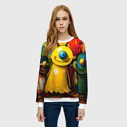 Свитшот женский Арт с человечками, цвет: 3D-белый — фото 2