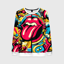 Женский свитшот Rolling Stones logo - pop art pattern