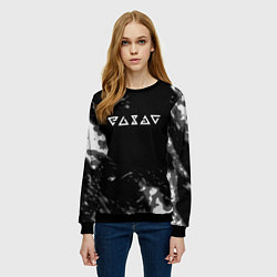 Свитшот женский Ведьмак лого серые краски, цвет: 3D-черный — фото 2