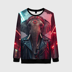 Женский свитшот Cyberpunk elephant