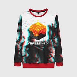 Свитшот женский Minecraft glitch, цвет: 3D-красный