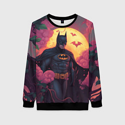 Женский свитшот Бэтмен и дерево с цветами