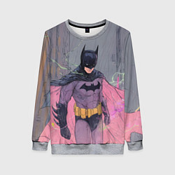 Свитшот женский Бэтмен с розовым плащом, цвет: 3D-меланж