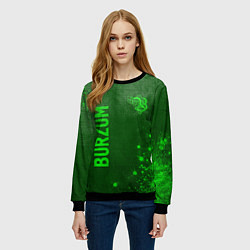 Свитшот женский Burzum - green gradient вертикально, цвет: 3D-черный — фото 2
