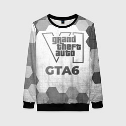 Свитшот женский GTA6 - white gradient, цвет: 3D-черный