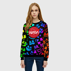 Свитшот женский Marshmello x NASA gradient, цвет: 3D-черный — фото 2