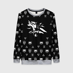 Свитшот женский Ведьмак логотипы, цвет: 3D-меланж