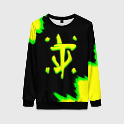 Женский свитшот Doom огненное лого краски