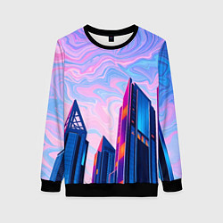 Женский свитшот Абстракция с небоскребами
