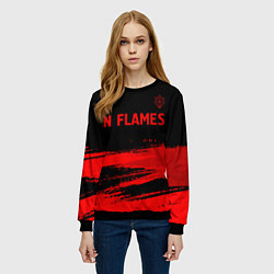 Свитшот женский In Flames - red gradient посередине, цвет: 3D-черный — фото 2