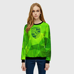 Свитшот женский Porsche green poly, цвет: 3D-черный — фото 2