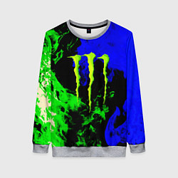 Женский свитшот Monster energy кислотный огонь
