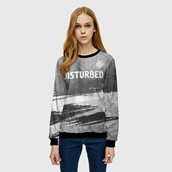 Свитшот женский Disturbed - grey gradient посередине, цвет: 3D-черный — фото 2