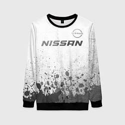 Свитшот женский Nissan - white gradient посередине, цвет: 3D-черный
